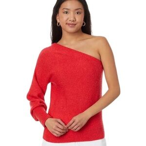 NWT Lily Pulitzer Maura One-Shoulder Red Sweater